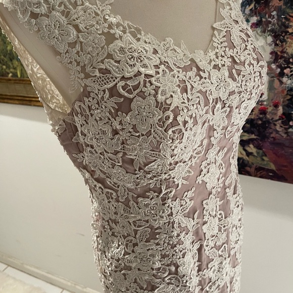 Gorgeous IZILADY lace Wedding Gown Fully Lined long Train Size 6 - Picture 2 of 12